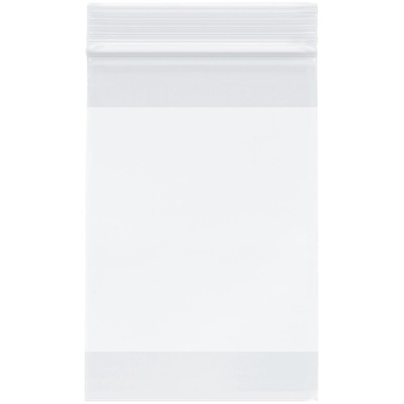 Plymor 4" x 6" (Pack of 100), 4 Mil with White-Block Heavy Duty Zipper Reclosable Plastic Bags