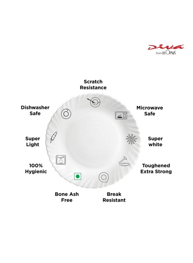 Diva From La Opala Plain White Opalware Cup & Saucer Set Iris, 6 Pcs, White, 160 Milliliter - 180 Ml - Image 3