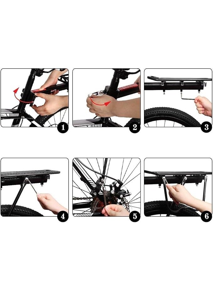 Generic Arltb Aluminum Alloy Bike Carrier Rack Adjustable 50kg Capacity Bicycle Accessories Cargo Rack for Mountain Bike Road Bike Garage  - Image 4