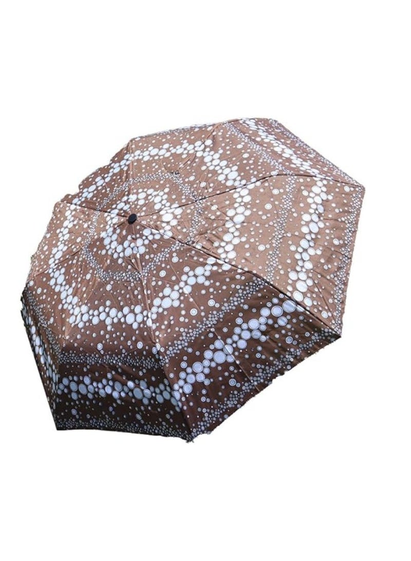 Yuwell Windproof Large Umbrella For Rain Automatic Open Wind Resistant Umbrellas For Adult Men And Women Travel Umbrella Auto Open For Windproof, Rainproof & UV Protection Brown/White - Image 1