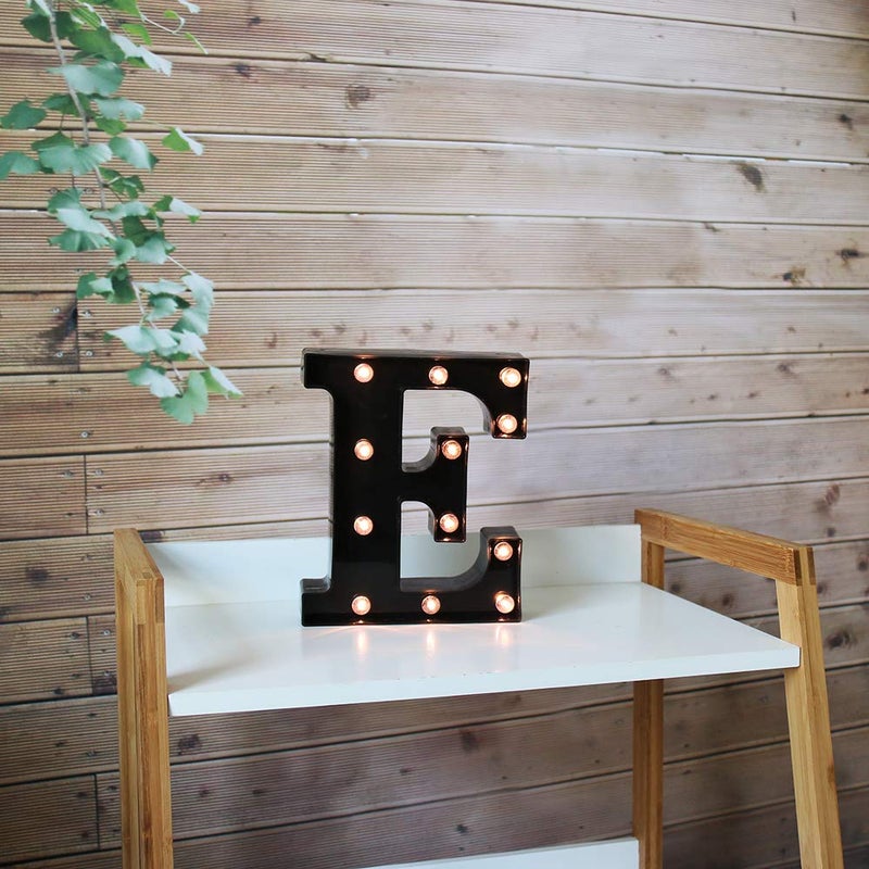 OYCBUZO Light Up Black Alphabet Marquee Letters Sign LED Marquee Number Lights Sign for Night Light Home Bar Christmas Lamp Birthday Party Wedding Decoration E - Image 3