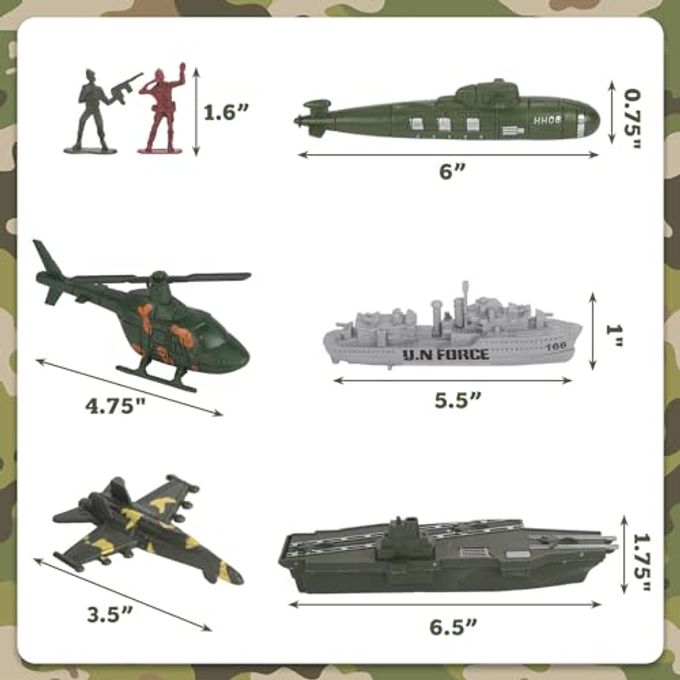 3 otters 360PCS Army Men Military Set, Army Men Toy Soldiers Plastic Military Figures Aircraft Carrier Warships Submarines and Other Accessories for Kids, for Toddler Kids Boys Ages 3+ - Image 3