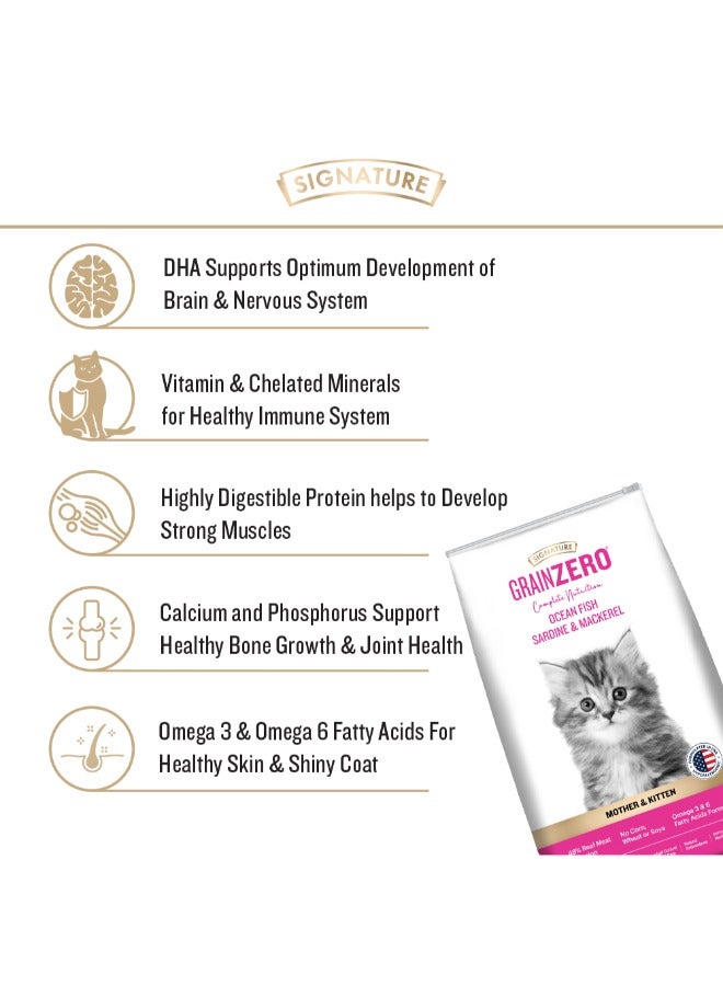 Grain Zero طعام جاف للقطط الصغيرة من سمك السردين والماكريل خالي من الحبوب مع حاوية مجانية - Image 4