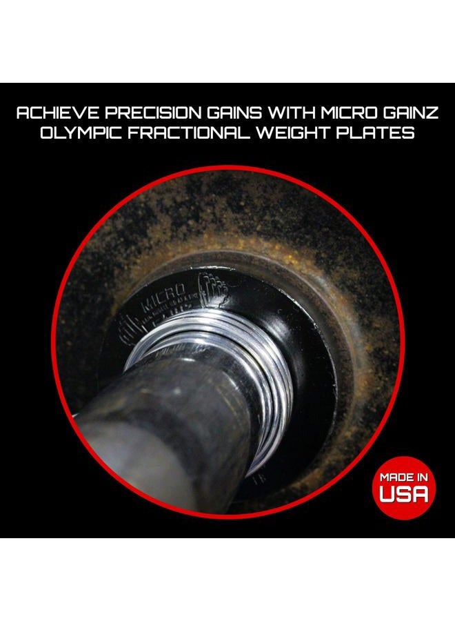 MICRO GAINZ USA Made Olympic Fractional Weight Plate Sets of 2 Plates .25LB-1.25LB (Choose Set)-Designed for Olympic Barbells, Used for Strength Training and Loading - Image 2