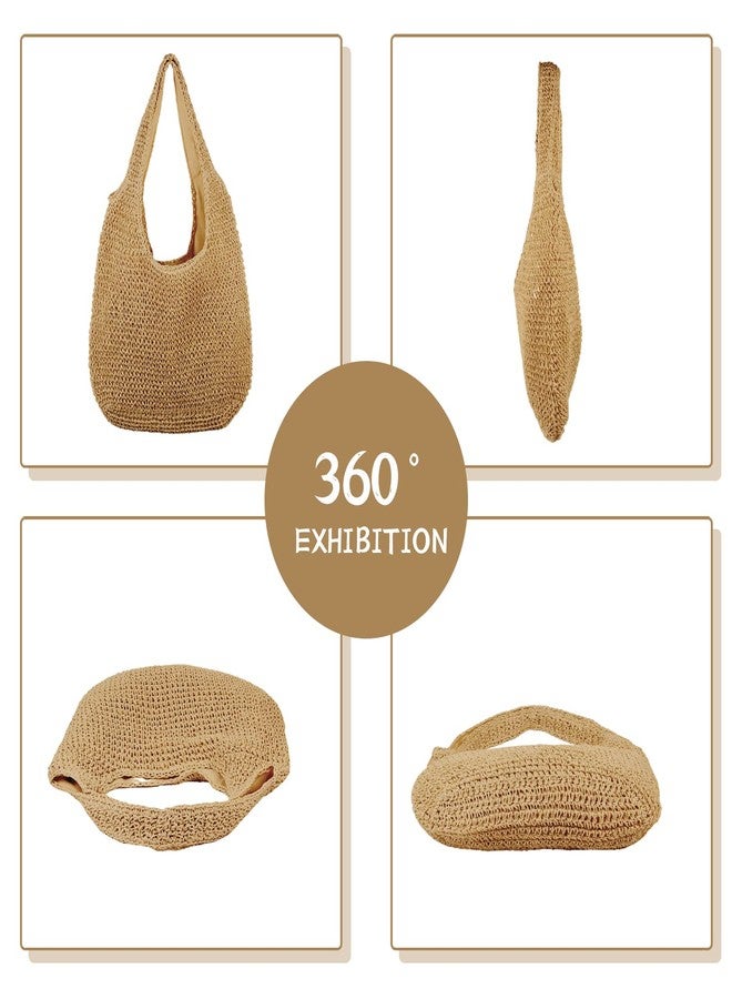 KUANG! Women Large Straw Rattan Beach Tote Bag Hobo HandBags Handle Summer Handwoven Straw Purse - Image 3