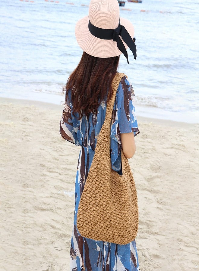 KUANG! Women Large Straw Rattan Beach Tote Bag Hobo HandBags Handle Summer Handwoven Straw Purse - Image 2
