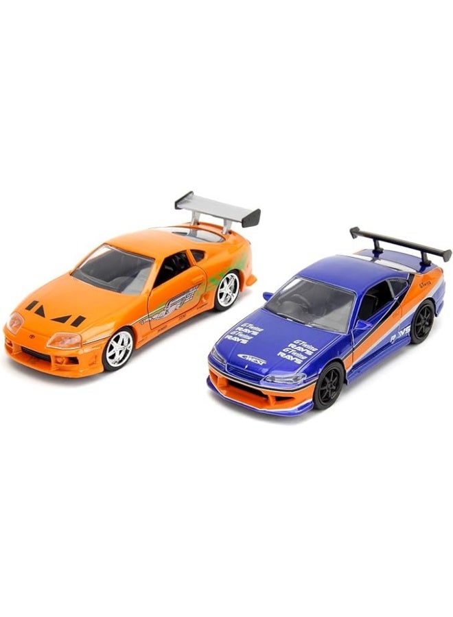 Jada Fast & Furious Twin Pack Model Car Set 2001 Nissan Silvia S15 & Brian's Toyota Supra (1:32) - Image 1