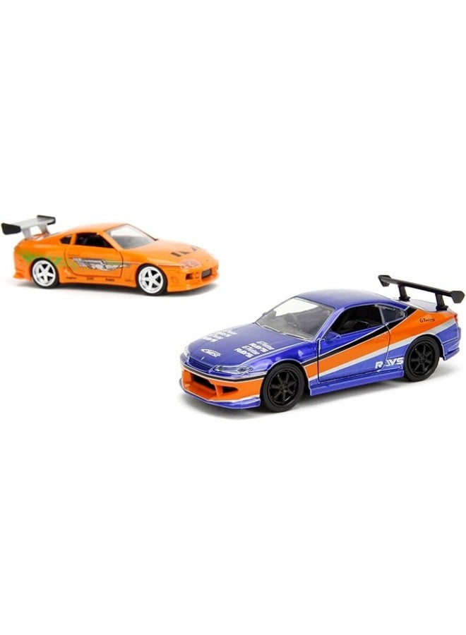 Jada Fast & Furious Twin Pack Model Car Set 2001 Nissan Silvia S15 & Brian's Toyota Supra (1:32) - Image 4