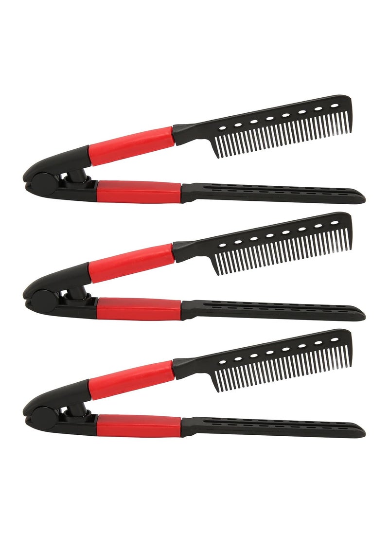 Semme 3Pcs V Shaped Styling Hair Comb for Straightening Knotty and Unkempt Hair High Temperature Resistant Lightweight and Portable Comb with Rounded Teeth 