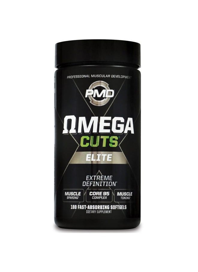PMD Sports Omega Cuts Elite -Fat Loss-Muscle Defining Formula - Omega Fatty Acids, MCT's and CLA for Muscle Definition and Maintenance - Keto Friendly For Women and Men - Stimulant Free (180 Softgels)  - Image 1