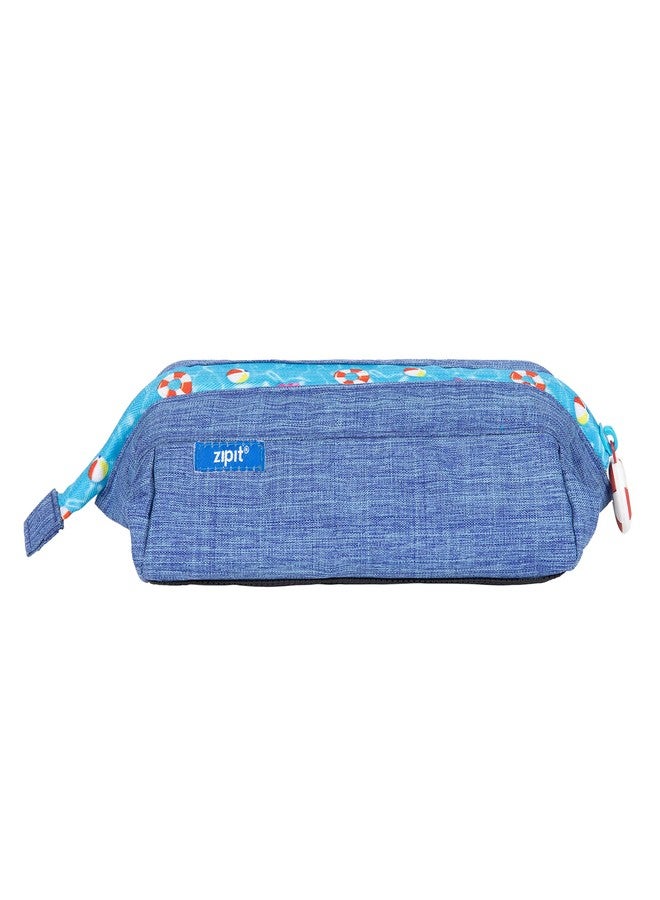 ZIPIT Lenny Pencil Case, Large Capacity Zipper Pouch for School, Stationery Bag for Teen Girls Boys and Adults, Teal - Image 5