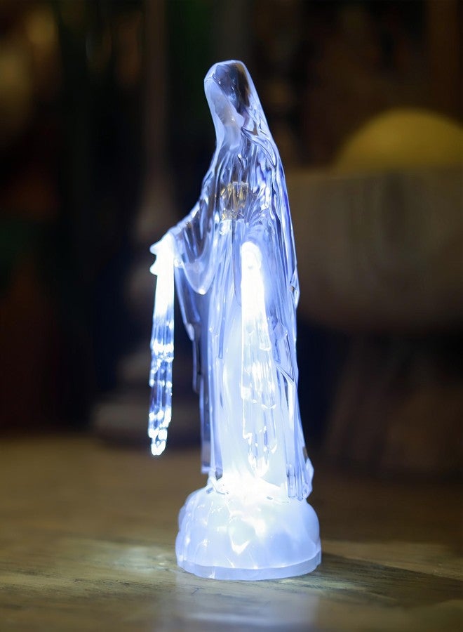 DARMOMOON Clear Acrylic Virgin Mary Figurine Statue LED Lighted Our Lady of Fatima Statue Blessed Mother Statues - Image 1
