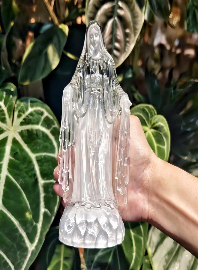 DARMOMOON Clear Acrylic Virgin Mary Figurine Statue LED Lighted Our Lady of Fatima Statue Blessed Mother Statues - Image 5
