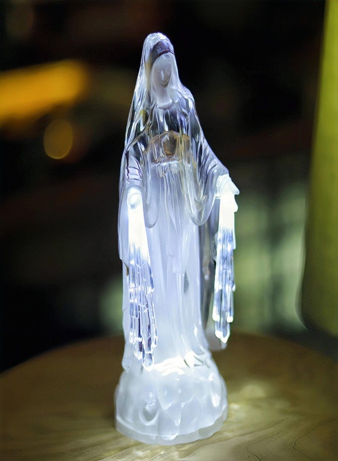 DARMOMOON Clear Acrylic Virgin Mary Figurine Statue LED Lighted Our Lady of Fatima Statue Blessed Mother Statues - Image 4