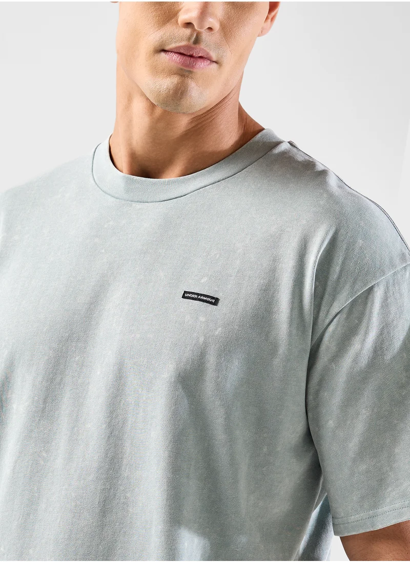UNDER ARMOUR Men's UA Heavyweight Oversized Logo Wash Short Sleeve T-shirt