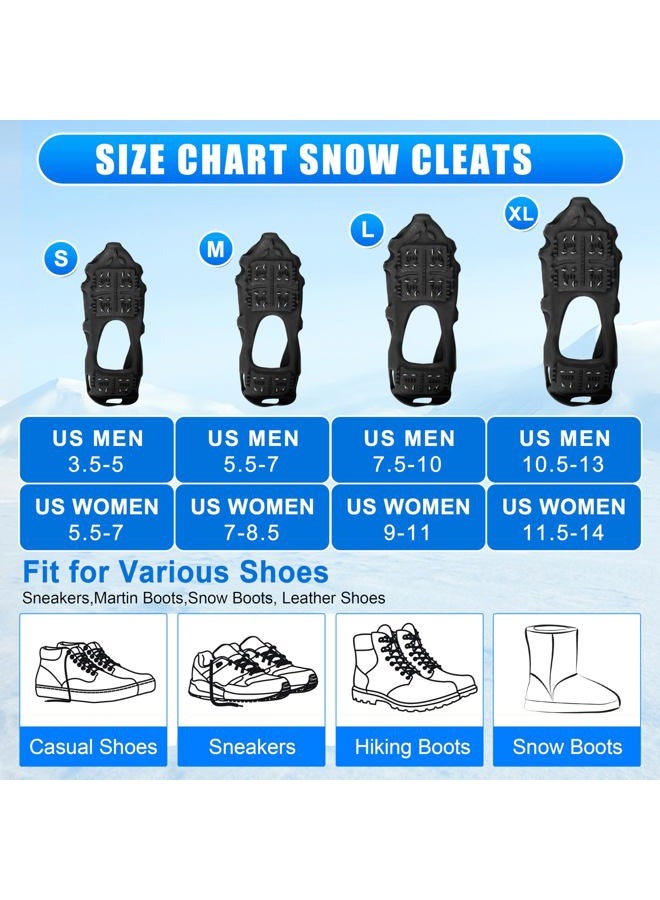 SILANON Crampons Ice Snow Cleats for Shoes Boots,Walk Traction Cleats for Women Men Walking on Snow and Ice Anti Slip 24 Spike Snow Shoes Cleats - Image 5