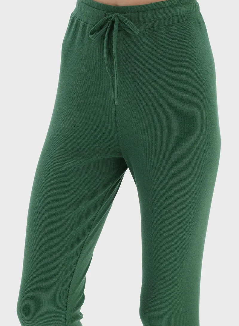 dagi Button Detail Top & Pyjama Set