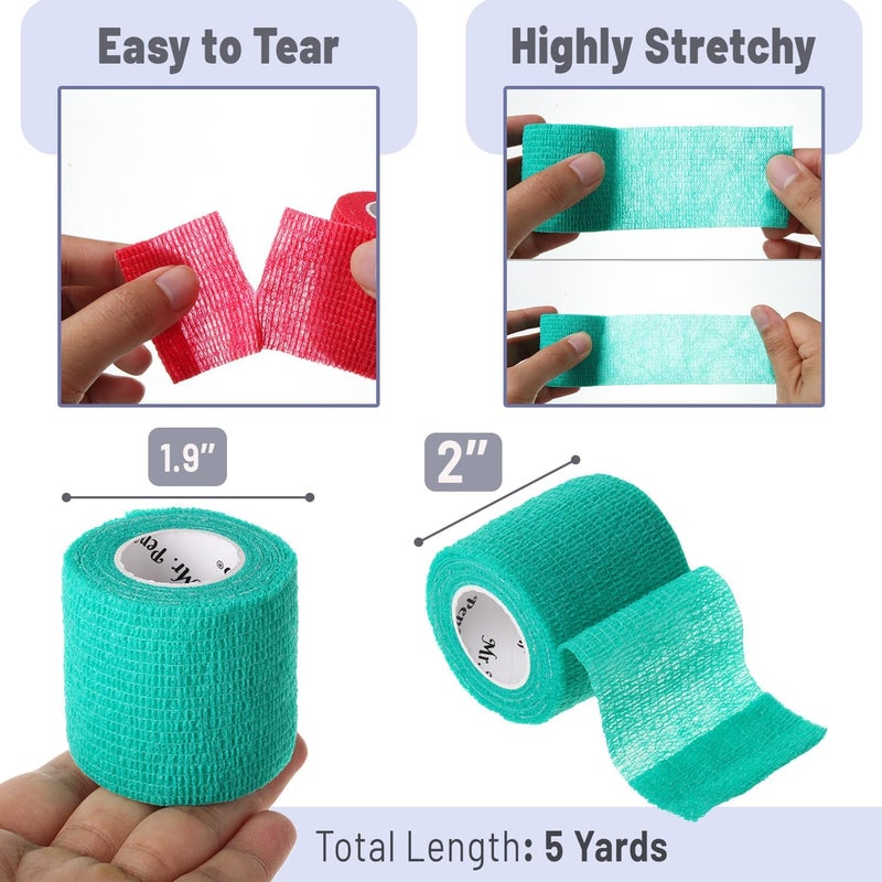 Mr. Pen Mr Pen Self Adhesive Bandage Wrap 24 Pack Colorful 2 x 5 Yards Adhesive Bandages Cohesive Bandage Medical Wrap Elastic Bandage Wrap Bandage Tape Self Sticking Bandage Wrap - Image 3