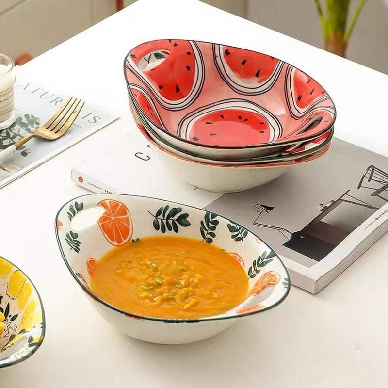 TOMATUS Ceramic Watermelon Pattern Microwave and Dishwasher Safe Bowl Assorted Colour and Design - Image 5