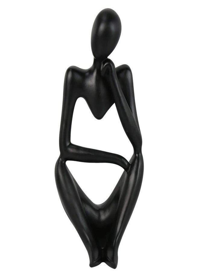 Asng Resin Thinker Style Abstract Sculpture Statue Collectible Figurines Home Office Bookshelf Desktop Decor (Black,Right, Small) - Image 1