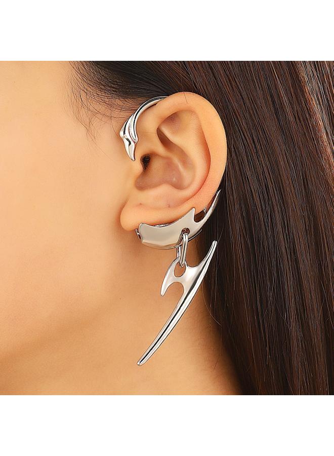 Thorn Spine Bone Mechanical Style Ear Hanger Niche Design Special-shaped Metal Earless Ear Clip Men And Women Earrings