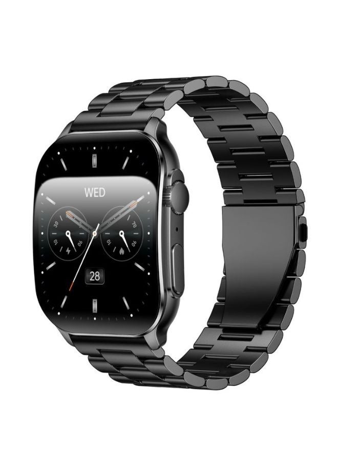 IQ TOUCH Active S11 Pro Curved Screen Smart Watch, 2.01" Super Retina AMOLED, Wireless Calling, Stainless Steel Strap, IP68 Waterproof, 7-Day Battery, 100+ Sports Modes, 24/7 Health Tracking