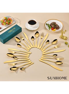 Sunhome SUNHOME 24-Piece Stainless Steel Cutlery Set Gold  - Image 5