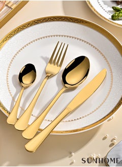 Sunhome SUNHOME 24-Piece Stainless Steel Cutlery Set Gold  - Image 3