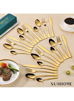 Sunhome SUNHOME 24-Piece Stainless Steel Cutlery Set Gold  - Image 4