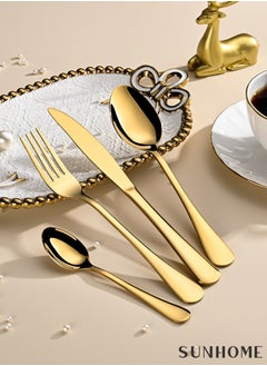 Sunhome SUNHOME 24-Piece Stainless Steel Cutlery Set Gold  - Image 2