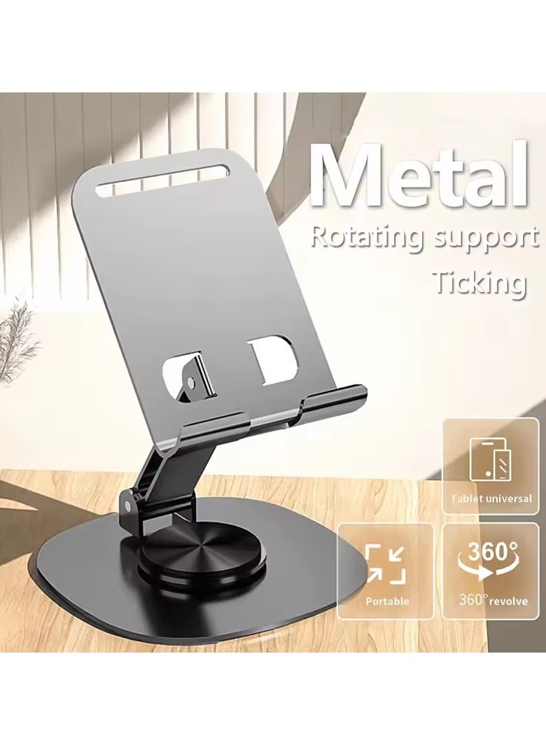 Bamboo 360° rotating universal desktop phone and tablet stand, portable metal phone stand, portable lazy folding and adjustable stand, adjustable phone stand, stable alloy phone stand, suitable for all phones - Image 2