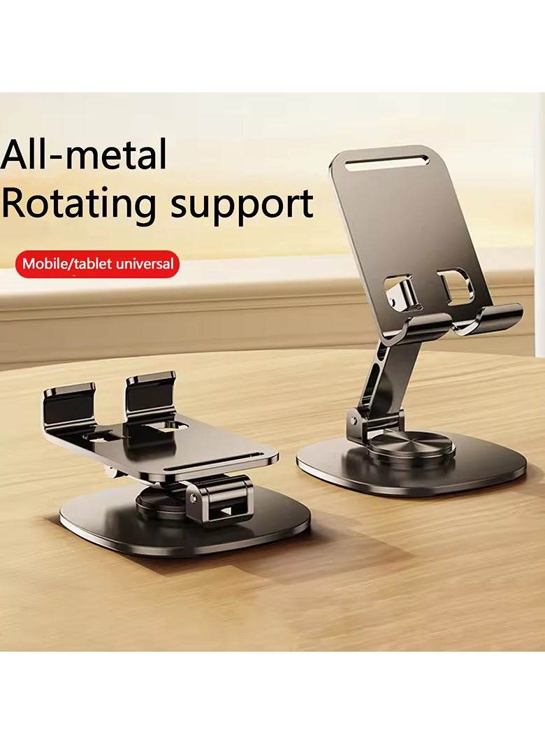 Bamboo 360° rotating universal desktop phone and tablet stand, portable metal phone stand, portable lazy folding and adjustable stand, adjustable phone stand, stable alloy phone stand, suitable for all phones - Image 3