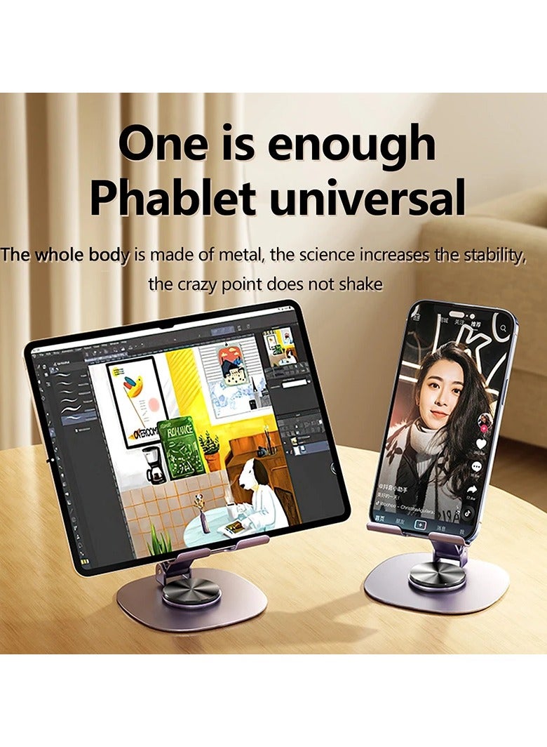Bamboo 360° rotating universal desktop phone and tablet stand, portable metal phone stand, portable lazy folding and adjustable stand, adjustable phone stand, stable alloy phone stand, suitable for all phones - Image 4