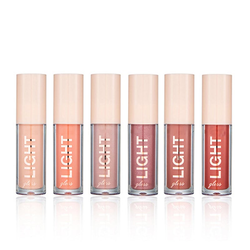 CAHIUYOA Light Lipgloss 6PCS Lip Gloss Set,Nude Pink Lip Gloss Kit Shine Glossy and Moisturizing,Lip Plumping Lip Gloss Pack Bulk Liquid Lipstick for Women Girls-Set B - Image 1