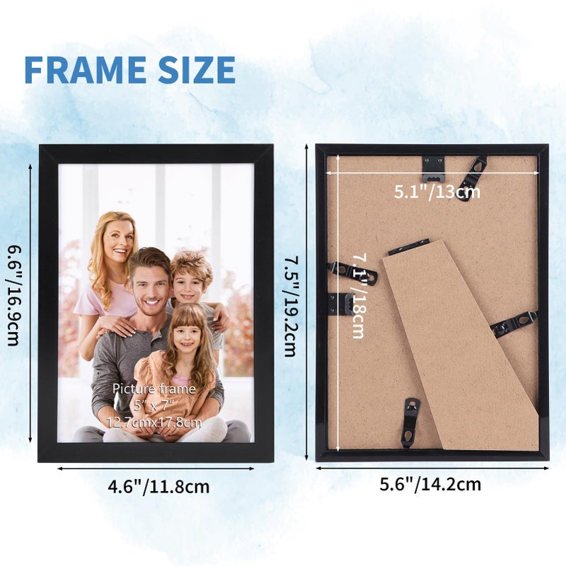 WIFTREY 5x7 Black Picture Frame Bulk 5 x 7 Photo Frames for Wall Hanging or Tabletop Display  18 Pack - Image 2