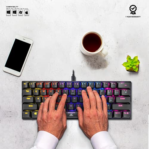 Ant Esports MK1200 Mini Wired Mechanical Gaming Keyboard with RGB Backlit Lighting and 60% Compact Form Factor - Red Switch - Image 2