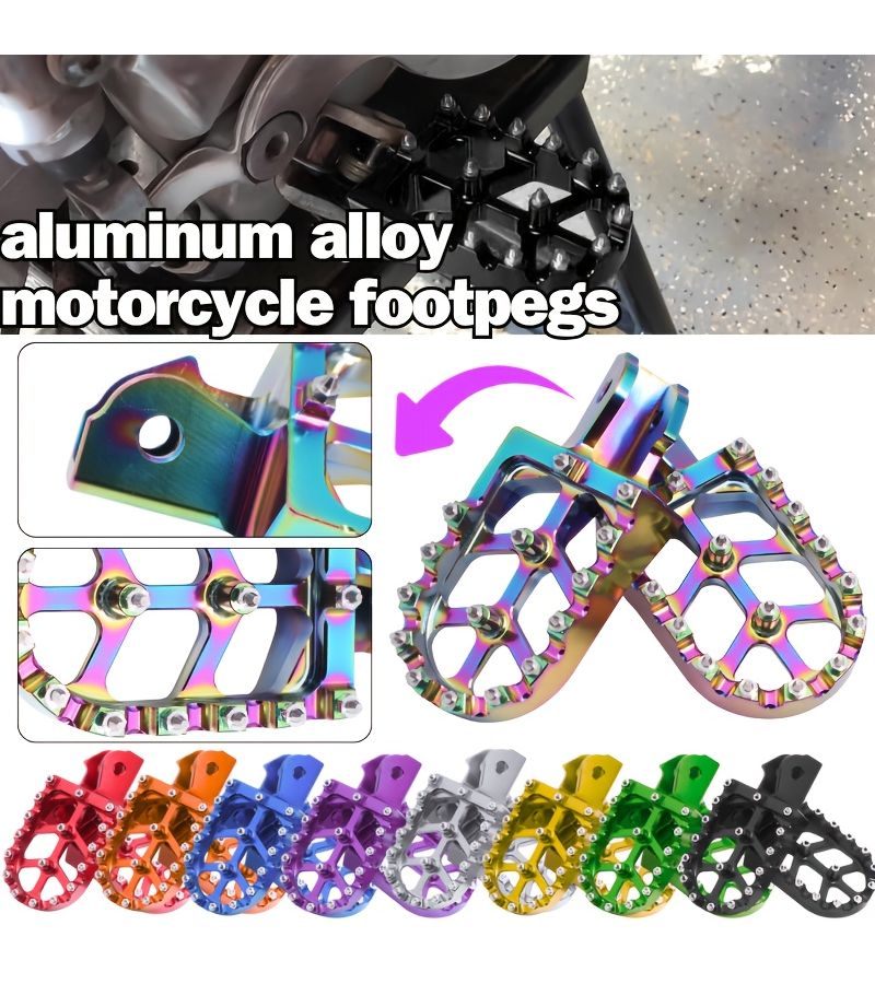 Purple Aluminum Alloy Motorcycle Footpegs Compatible With Surron Light Bee X160 X260 - Image 1
