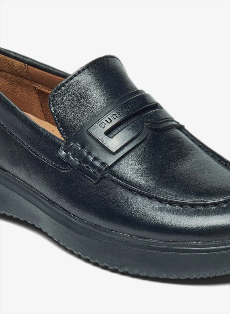 DUCHINI BLACK Boys Solid Slip-On Loafers for Men | Best Price UAE