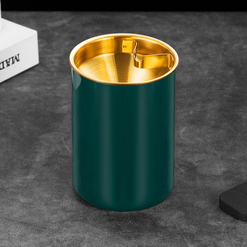 Funnel Ashtray Stainless Steel Thickened Home Office El Personalized Gift Advertising Logo Ashtray Anti-Fly Ash - Image 1