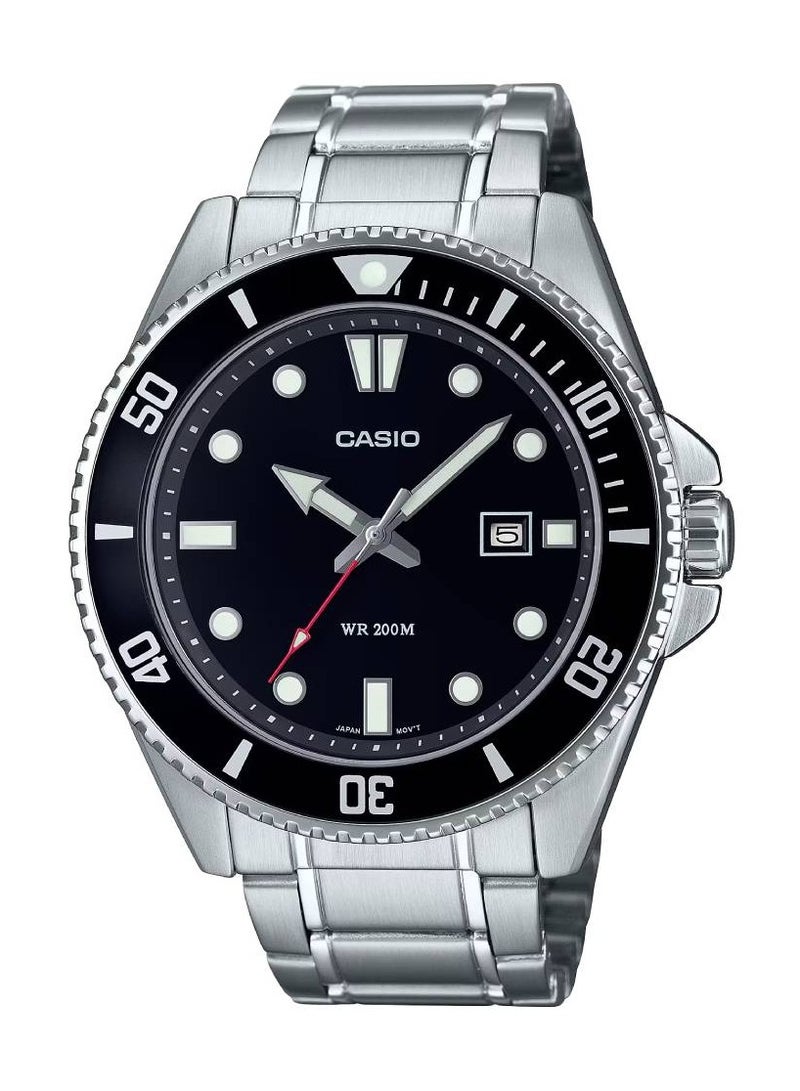 CASIO Analog Quartz Black Dial Stainless Steel Men's Watch MDV-107D-1A1V - Image 1