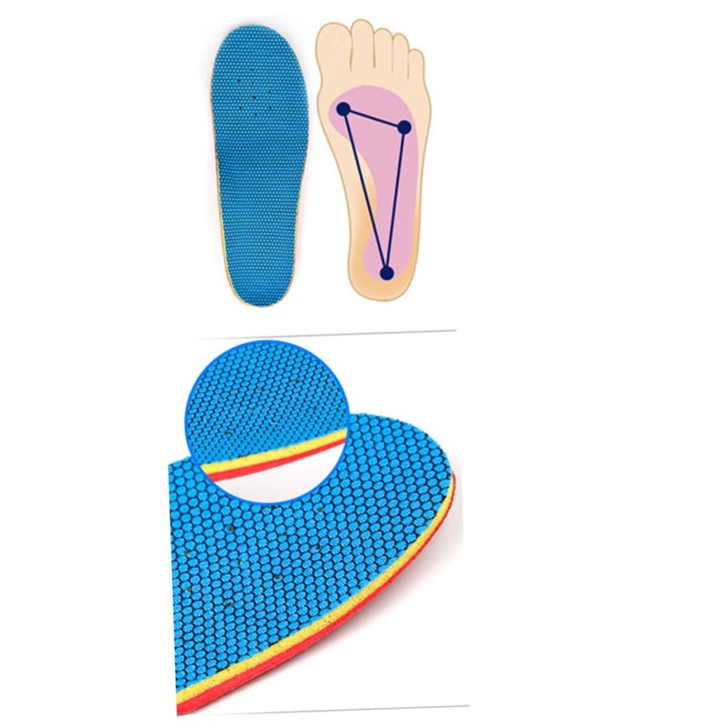 Kids Corrective Orthotic Insoles Flat Foot Arch Support Heel Fixation Inserts Blue - Image 2