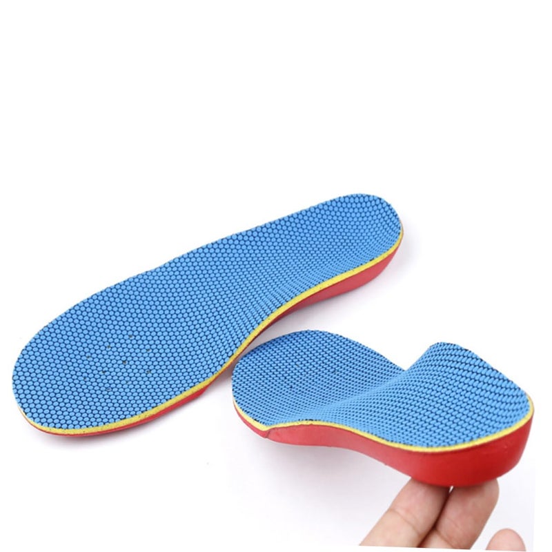 Kids Corrective Orthotic Insoles Flat Foot Arch Support Heel Fixation Inserts Blue - Image 4