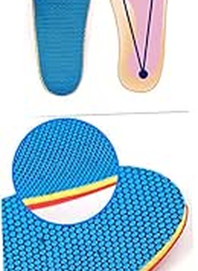 Kids Corrective Orthotic Insoles Flat Foot Arch Support Heel Fixation Inserts Blue - Image 1