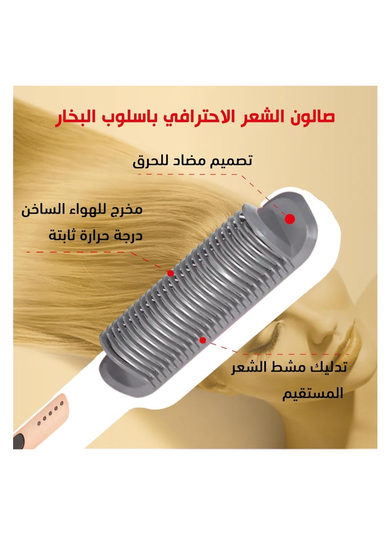 Home Gold Electric Hair Straightener - Ceramic Plate & Fast Heating Hair Care Professional Comb Effortless Styling & Safety, 45W, HG-108