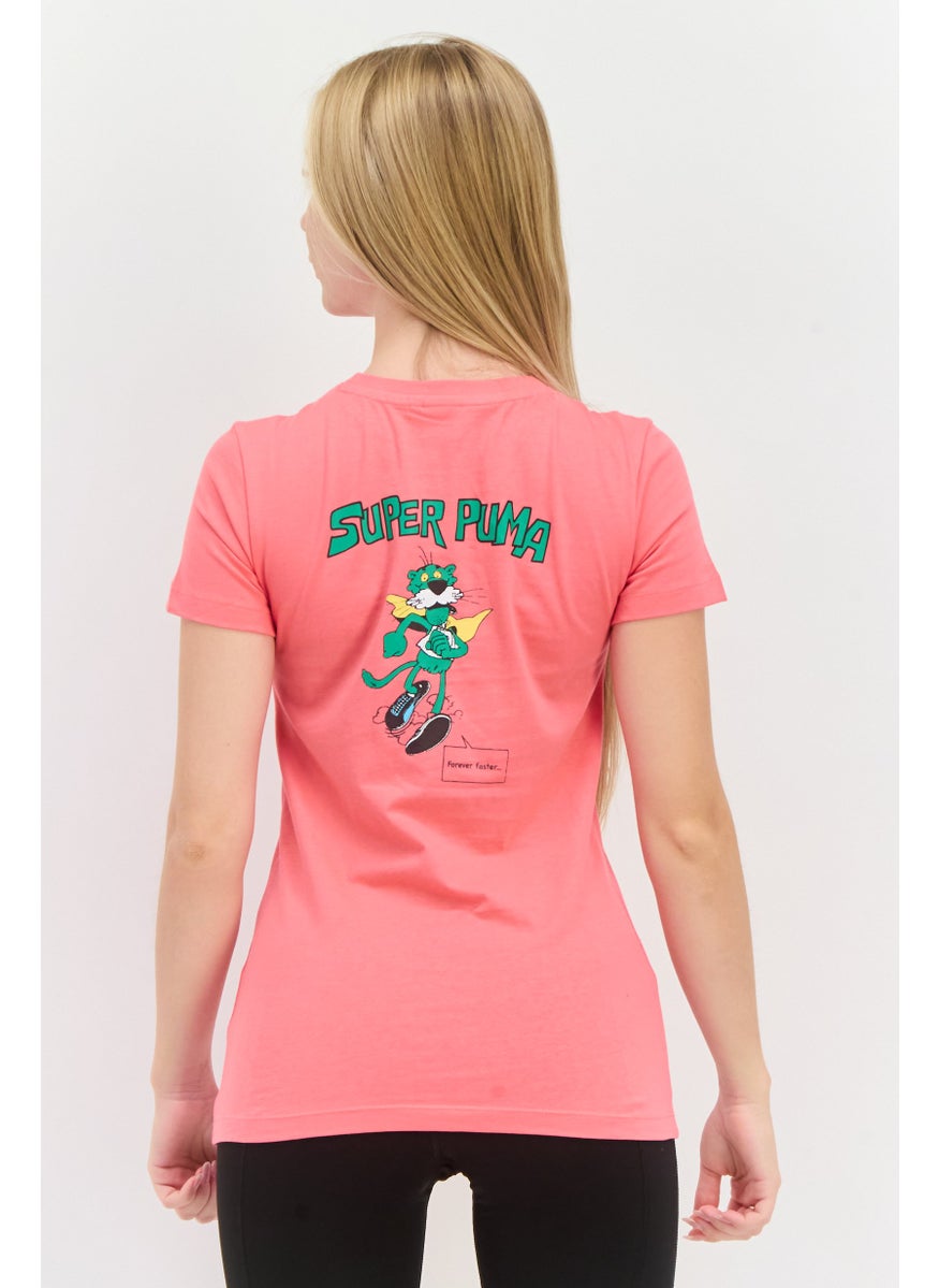 PUMA Women Sportswear Fit Short Sleeve Outdoor Top, Pink  - Image 3