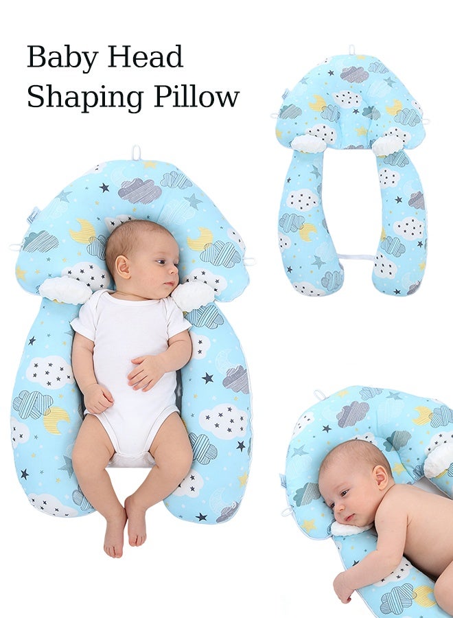 وسادة تشكيل رأس الطفل 2 في 1 لنوم الطفل وإطعامه من خلال وسادة نوم للتمريض لحديثي الولادة مع وظيفتين تثبيت قابلتين للإزالة، وسادة مريحة وخفيفة الوزن لتشكيل رأس الطفل ودعم الرقبة ووسادة من إسفنج الذاكرة للطفل وسادة نوم مضادة للانزعاج - Image 1
