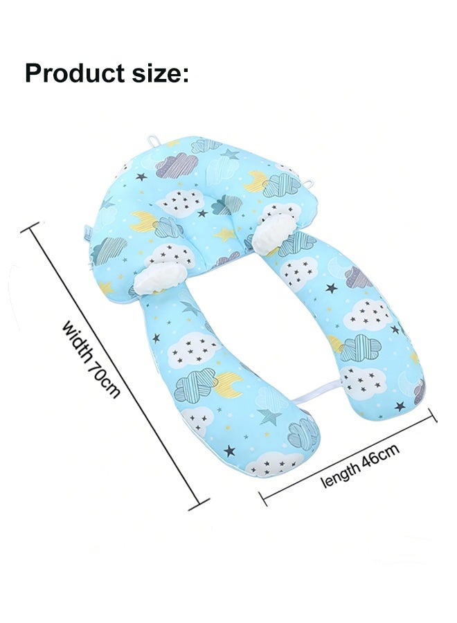 وسادة تشكيل رأس الطفل 2 في 1 لنوم الطفل وإطعامه من خلال وسادة نوم للتمريض لحديثي الولادة مع وظيفتين تثبيت قابلتين للإزالة، وسادة مريحة وخفيفة الوزن لتشكيل رأس الطفل ودعم الرقبة ووسادة من إسفنج الذاكرة للطفل وسادة نوم مضادة للانزعاج - Image 2