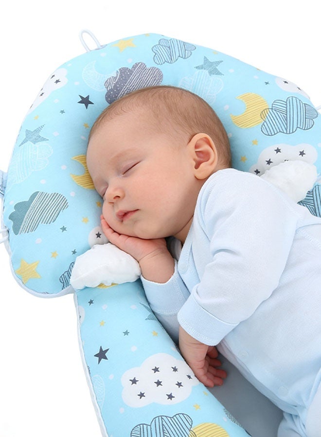 وسادة تشكيل رأس الطفل 2 في 1 لنوم الطفل وإطعامه من خلال وسادة نوم للتمريض لحديثي الولادة مع وظيفتين تثبيت قابلتين للإزالة، وسادة مريحة وخفيفة الوزن لتشكيل رأس الطفل ودعم الرقبة ووسادة من إسفنج الذاكرة للطفل وسادة نوم مضادة للانزعاج - Image 4