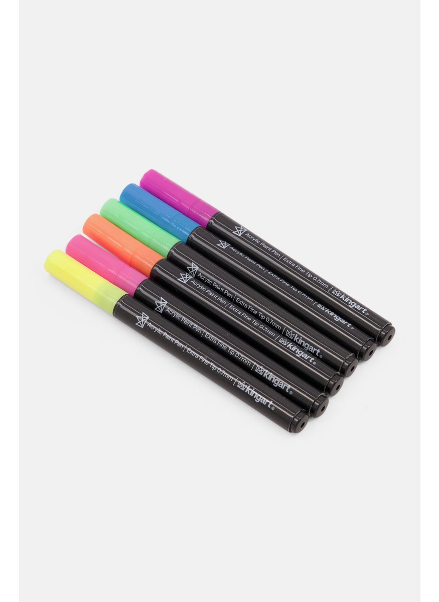 KINGART - 6 Pieces Extra Fine Point Acrylic Paint Pen Markers, Pink Combo - Image 1