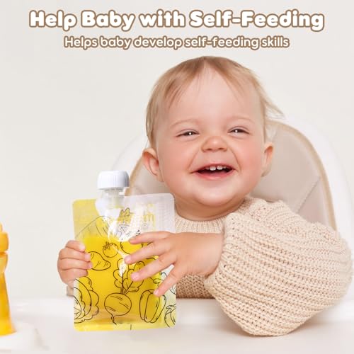 Gemdom 15 Pack Reusable Baby Food Pouches for Toddlers, Refillable Squeeze Pouch for Applesauce Yogurt Homemade Organic Puree Juice Snack for Baby Kids Students, Storage Containers, BPA Free, 5oz - Image 2